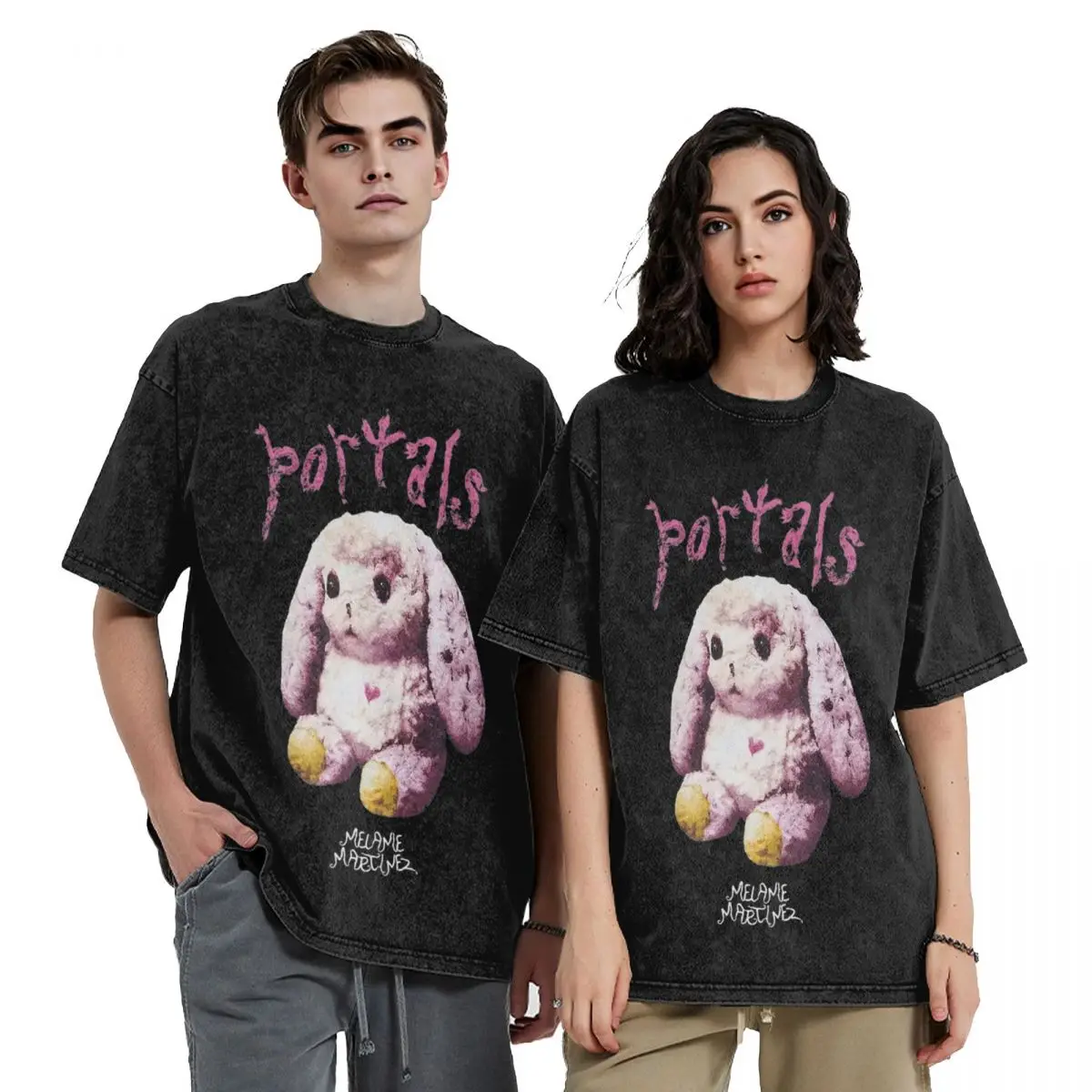 Pink Bunny Melanies Martinez Portals T Shirt Streetwear Men Women Vintage T-Shirt Cotton Oversize Streetwear