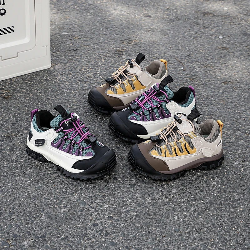 

Children Casual Shoes Pull Rope Toes Capped Kids Running Shoes Soft Bottom 2025 Autumn New Boys Girls Sports Shoes Breathable