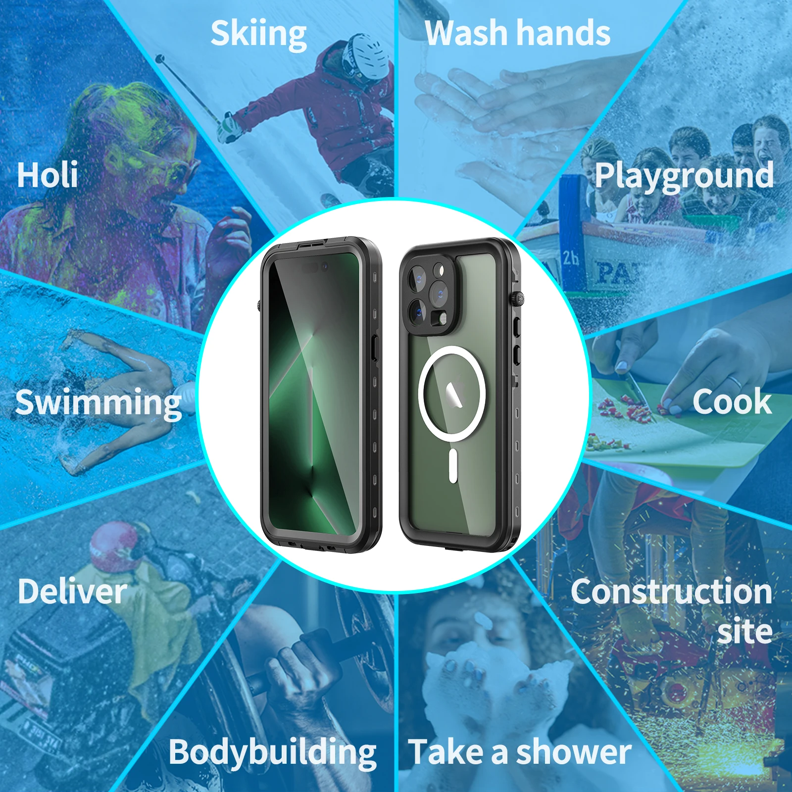 Shellbox-Hot Sale Magnetic Shockproof Dustproof IP68 Professional Waterproof Phone Case for IPhone16ProMax/15/14/13