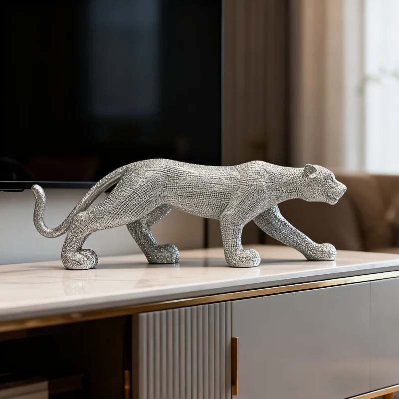 Elegant Leopard Statue Leopard Shape Resin Craft Suitable for Home Decoration，Office decorations，Holiday Decoration - view 5