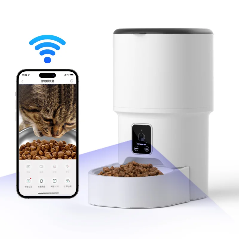 Tuya Smart 4L Automatic Cat Feeder APP Control Timer Pet Food Dispenser Anti-Jam Support Freeze-Dried USB Battery