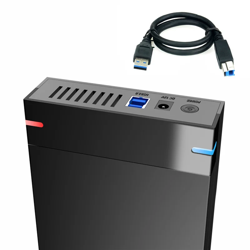 2X HDD Case SATA To USB 3.0 Adapter External Hard Drive Disk Enclosure 3.5 Inch SSD Disk 10TB HDD Box EU Plug