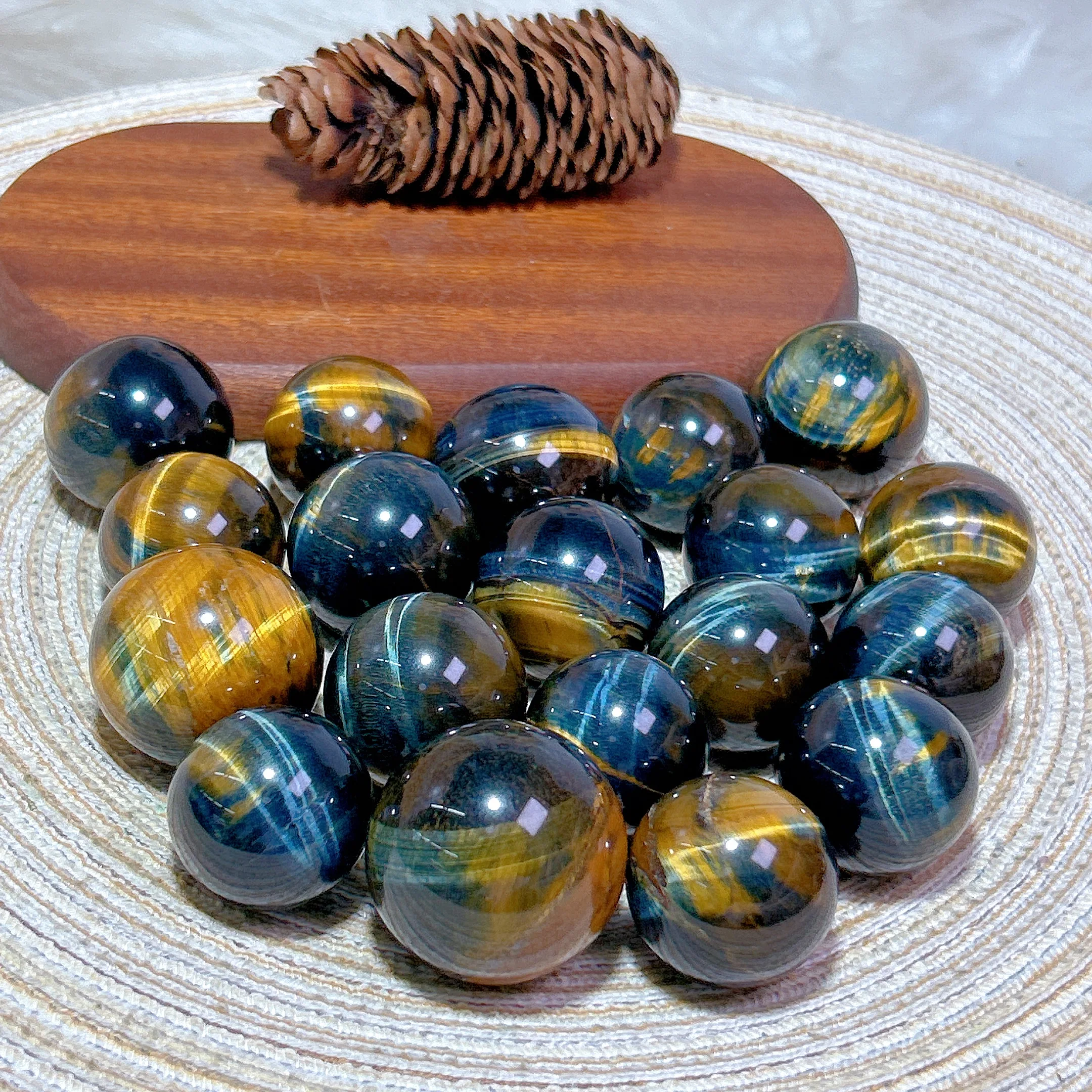 

Natural Crystals Tiger Eye Sphere Ball Gemstone Flashy Healing High Quality Mineral Energy Ornament Room Decor Gift