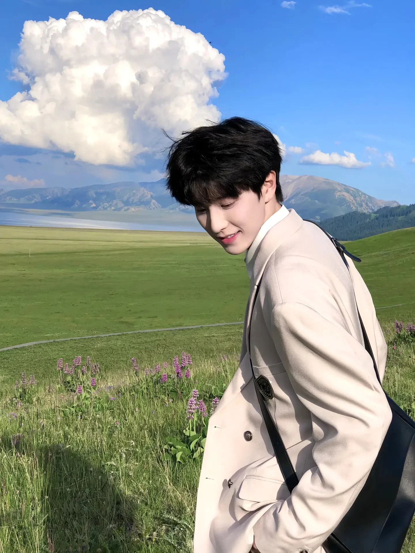 Khaki DK Suit Jacket for Men 18 Years Old Adult Casual College Style Jk Uniform Loose Fit Polyester Fiber Youthful Style