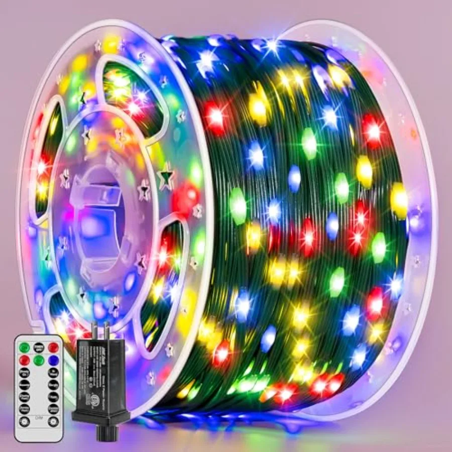 

Christmas Lights 394 Feet, Waterproof Outdoor String Lights with 8 Modes, Fairy Lights for Holiday Decor