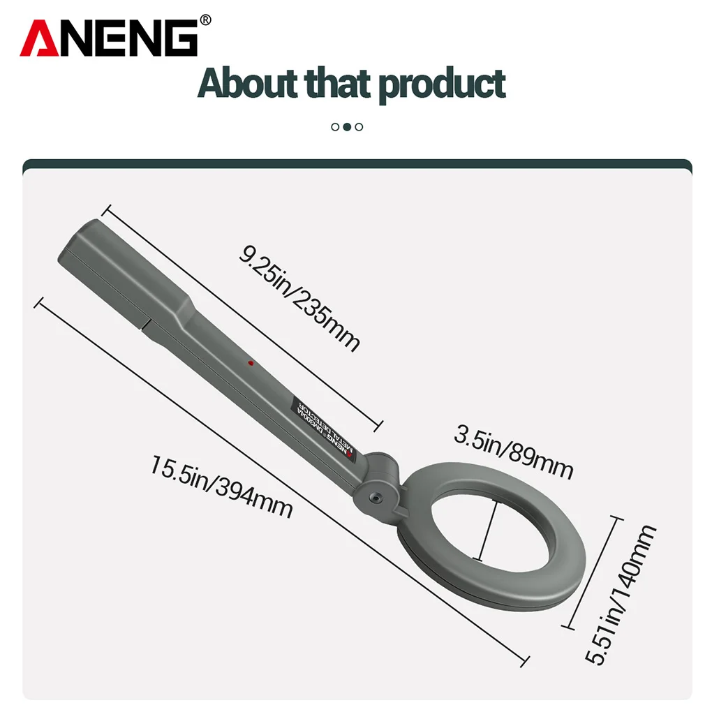 ANENG DM3004A Metal Detector Battery Operated Handheld Scanner Professional Search Tool Office Hotel Bar Safety