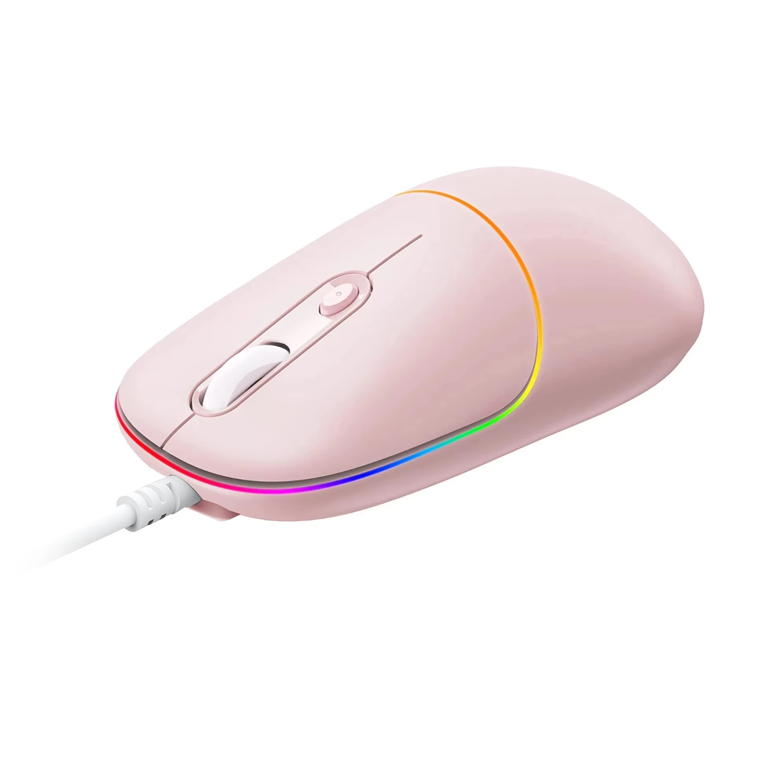 Fenisio USB Wired Mouse 6400 DPI Colorful RGB Backlight Silent Click Wired Gaming Mouse Office Mice For Laptops Desktop Computer