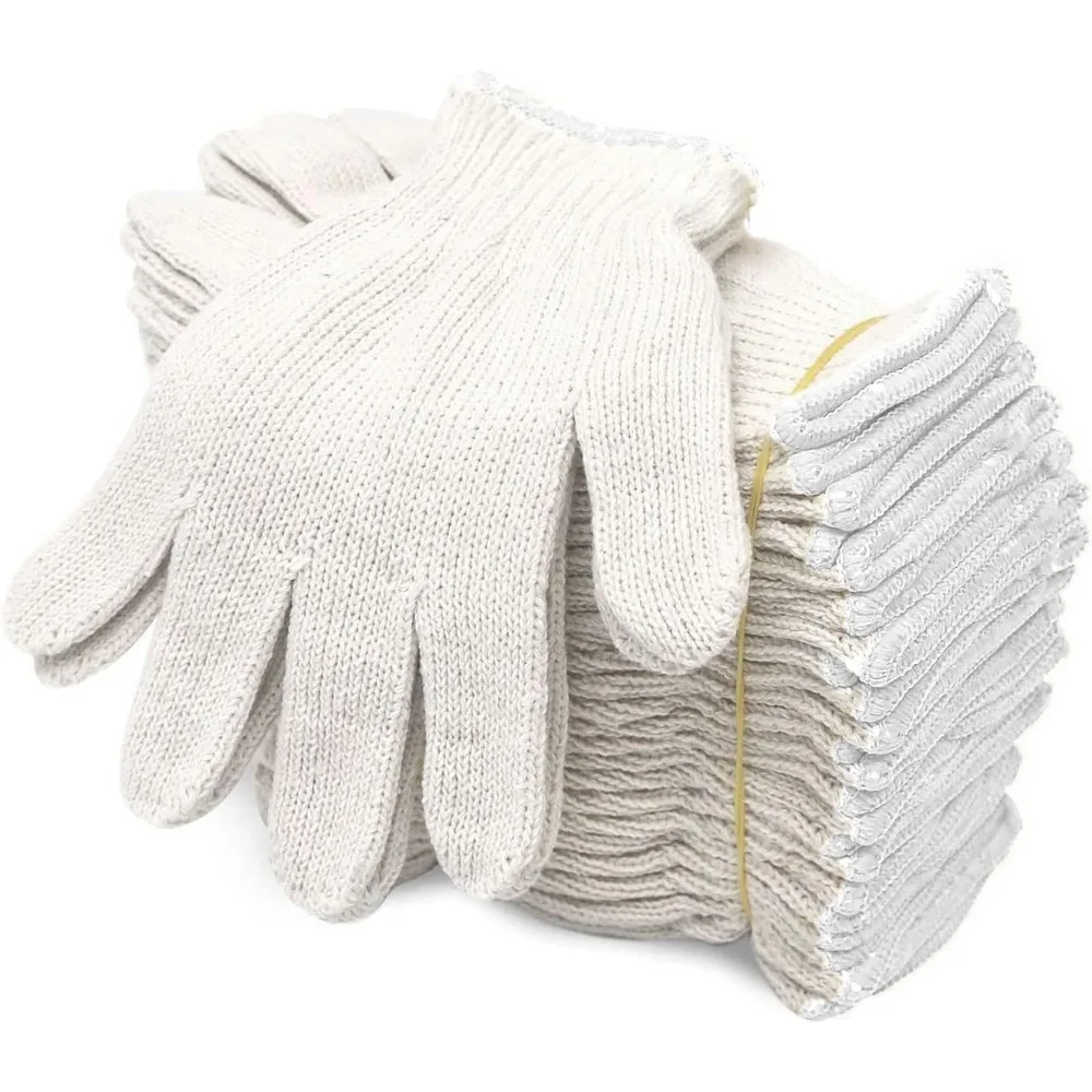 

Cotton Polyester String Knit Shell Safety Protection Work Gloves for Painter Mechanic Industrial Warehouse Gardening