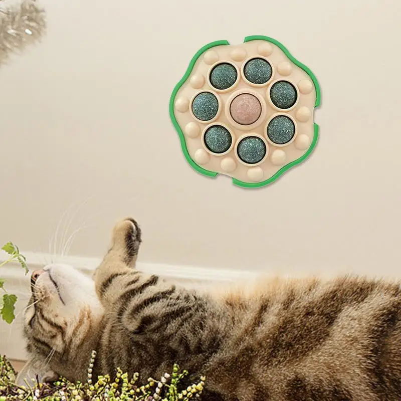 Lotus Shape Catnip Wall Balls For Cats Cat Bite Lick Chew Toys Catnip Roller Ball Cat Treat Ball Indoor