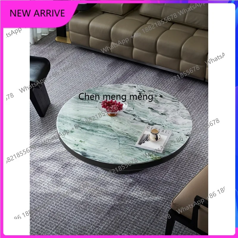 

C88 Italian light luxury marble coffee table high-end luxury stone round coffee table living room 2025 new