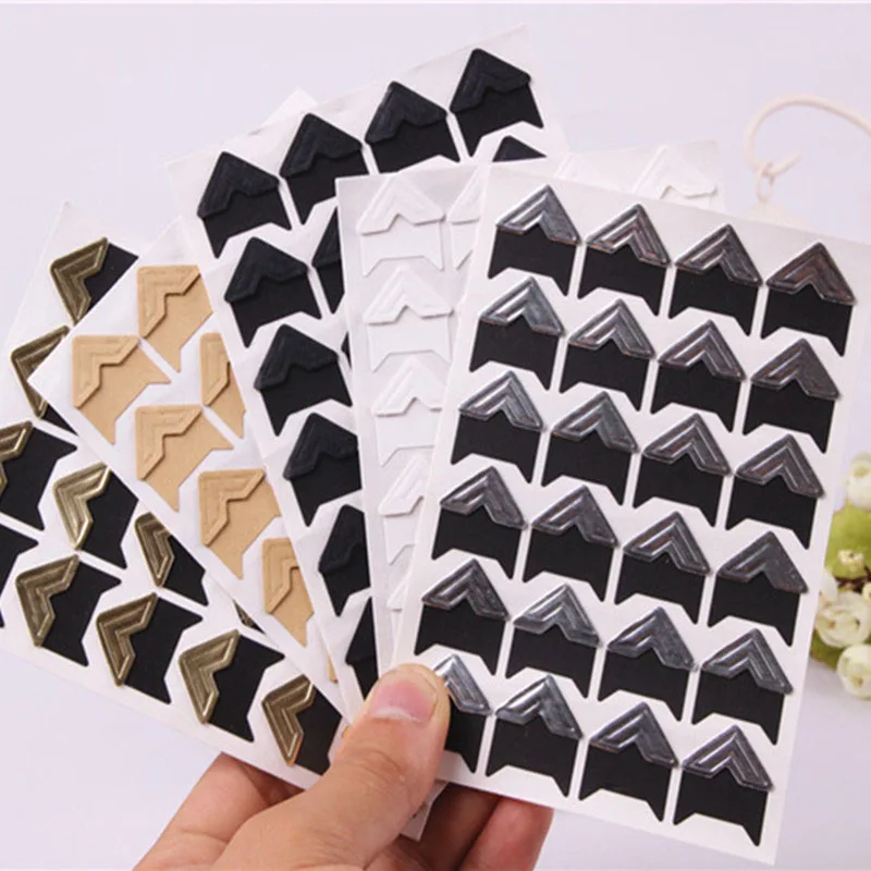 DIY Vintage Corner Kraft Paper Stickers For Photo Albums Retro Scrapbook Sticker Scrapbooking Picture Frame Decoration