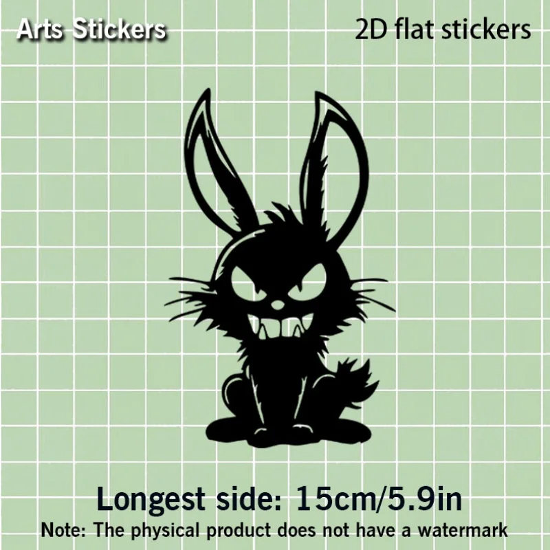 Fierce Rabbit Statue Vinyl Decal for Laptop Water Bottle Car Window Wall Decor Car Sticker