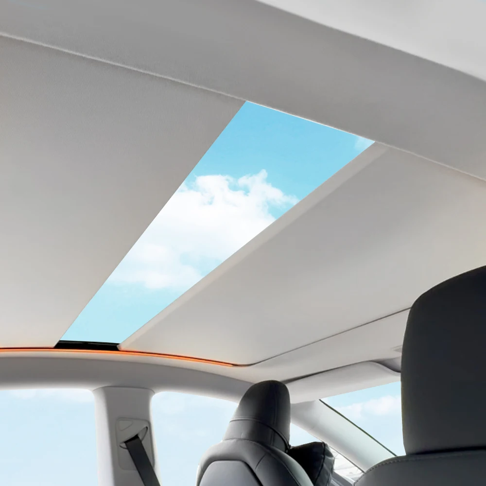 2025Electric Powered Sunshade for     Model Y New Juniper 2025 Voice Control Retractable Sunroof Heat UV Protection