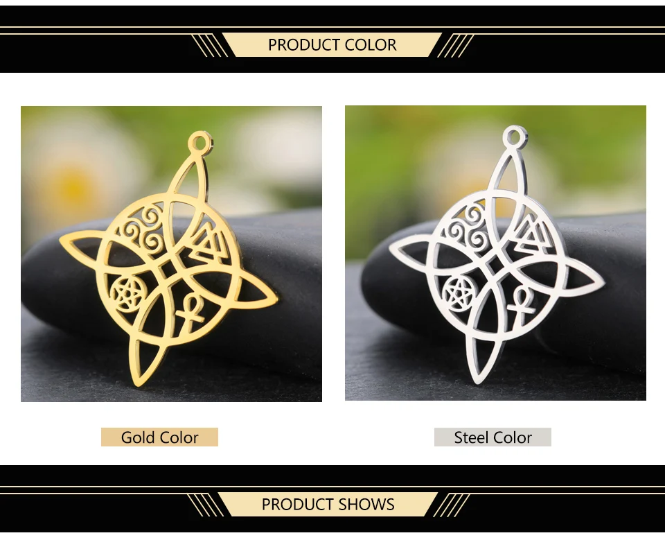 Dawapara Edelstahl Hexenknoten Charms für Halskette Ohrringe Trinity Knot Religiöse Symbole Anhänger DIY Schmuckherstellung – Detail 5