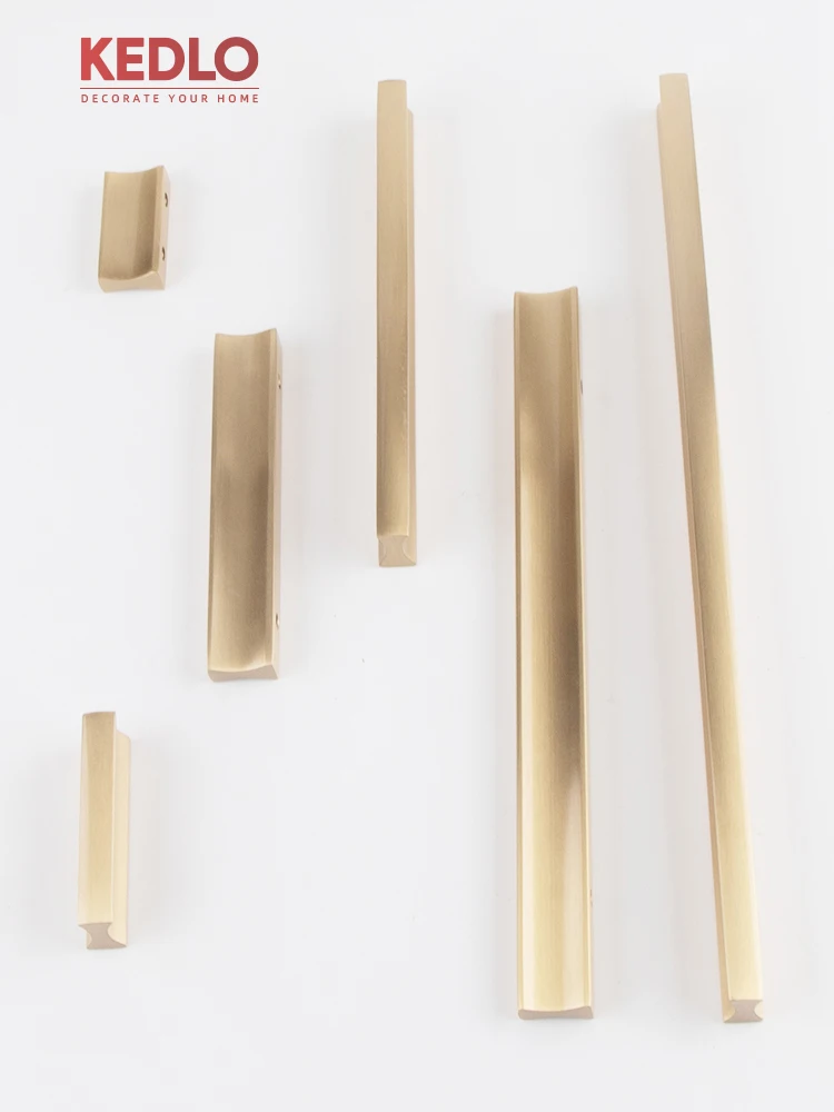 KEDLO Moderner, minimalistischer, massiver Messing-Schubladengriff für Küchenschränke mit goldenen Griffen – Detail 4