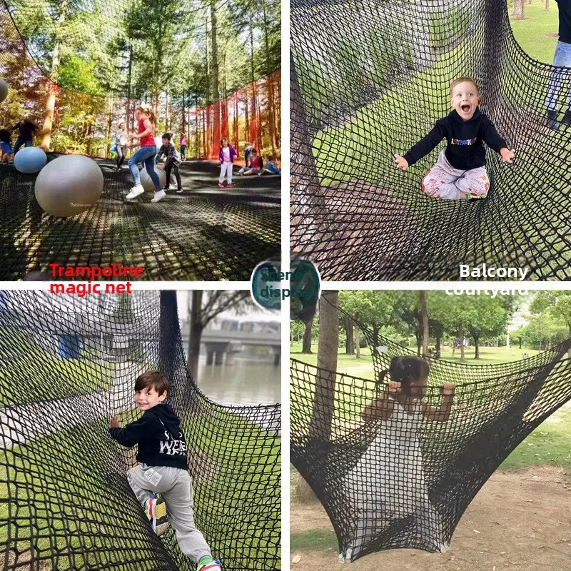 شبكة بضائع للتسلق للأطفال، شبكة أمان للعب في الهواء الطلق، دورة عقبة للأطفال، طبقات مزدوجة، شبكة أمان في الفناء الخلفي #2