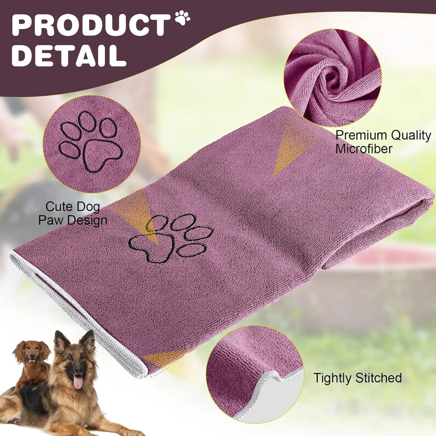 Super Absorbent Pet Towel, Microfiber for Quick Drying. Reduces Blow Dry Time, 19x18cm - Image 5