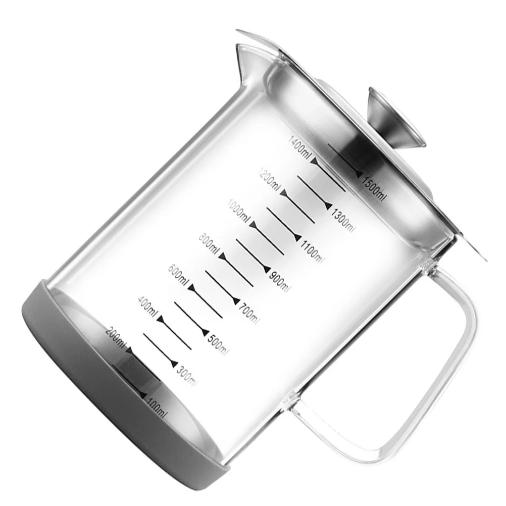 

1Pcs Transparent Oil Holder Effective Residue Filter Long Lasting Gift Oil Pot Kitchen Supply Kitchen Supply Glass Storage Can