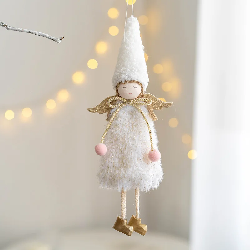 Christmas Plush Angel Girl Santa Claus Dolls Xmas Tree Ornament Natal Noel Navidad 2022 Christmas Decorations for Home New Year