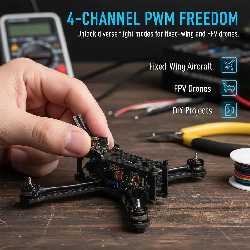 FS2A 4CH AFHDS 2A Mini RC Receiver Plug and Play PWM Output Transmitter for RC Drone Car Boat