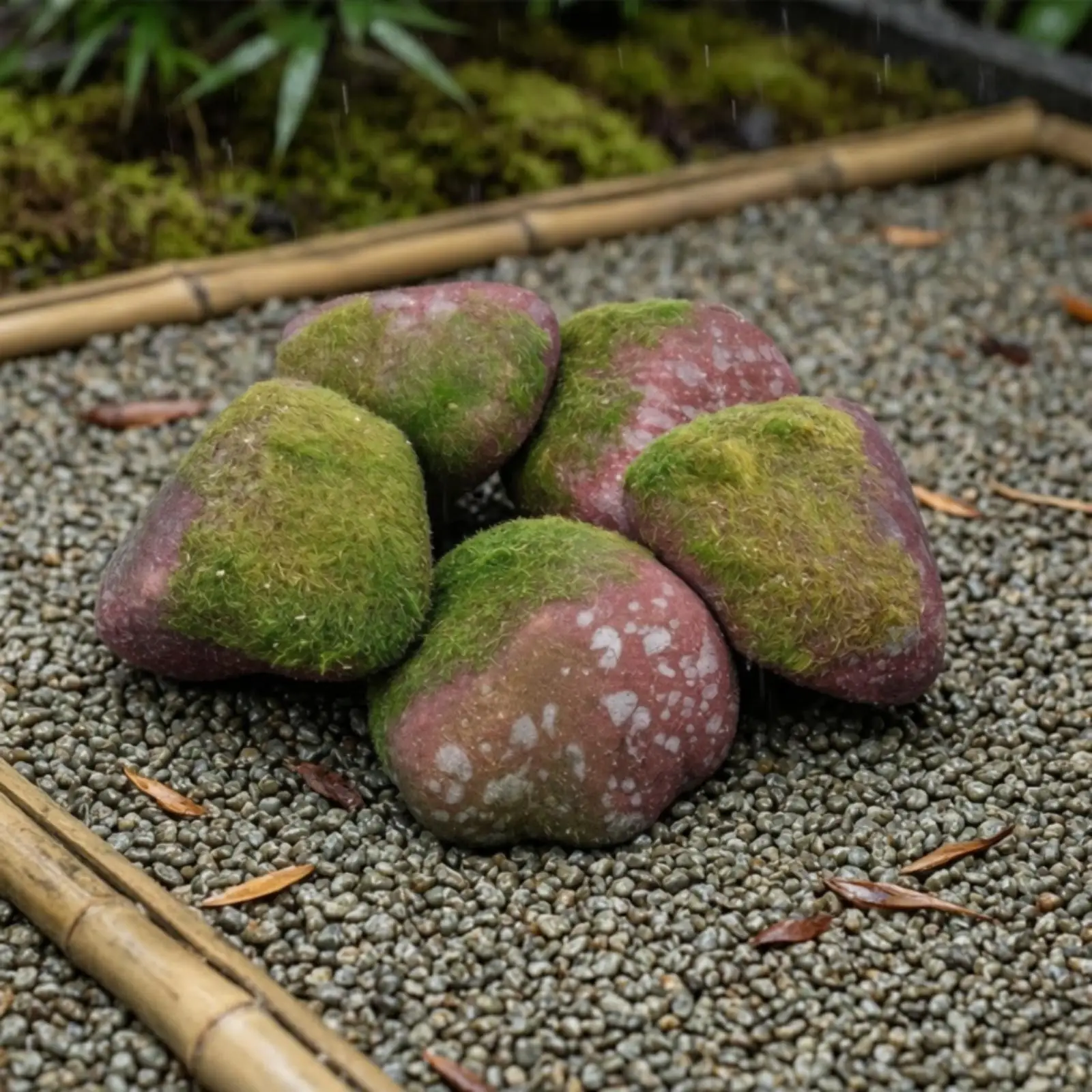 5 Pieces Lichen Stone Cluster Realistic Artificial Stone Cluster Lifelike