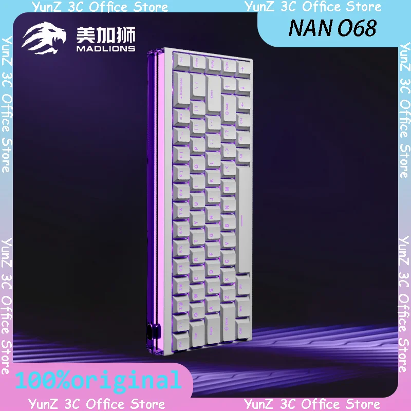 Madlions Nano68 Magnetic Axis Keyboard Wired Rgb Full Key Hot Swappable 68 Key Custom Gaming Office Mechanical Keyboard Gift