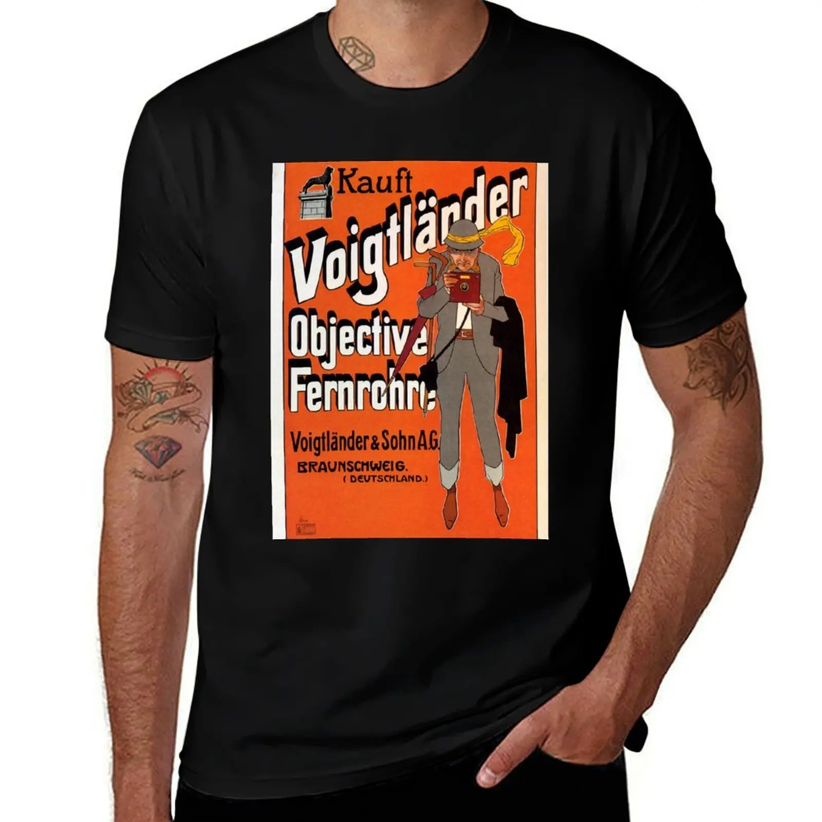 Voigtlander vintage photography advert T-Shirt customizeds plain street wear Short sleeve tee men