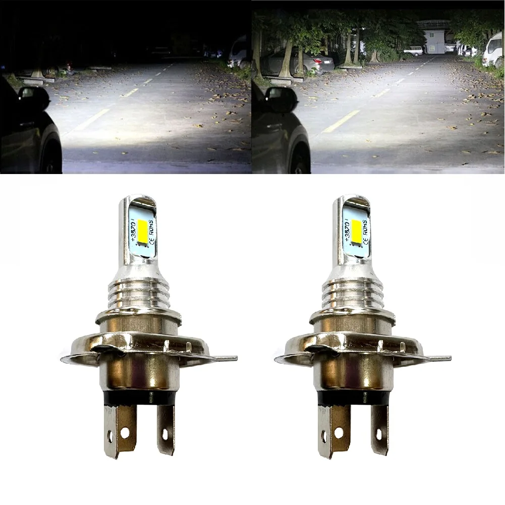 Picture 7: 1/2pcs H4 12v Led Xenon White Canbus Error Free 6000k Car High Low Beam Indicators Headlight Bulbs Motorcycle Accessories