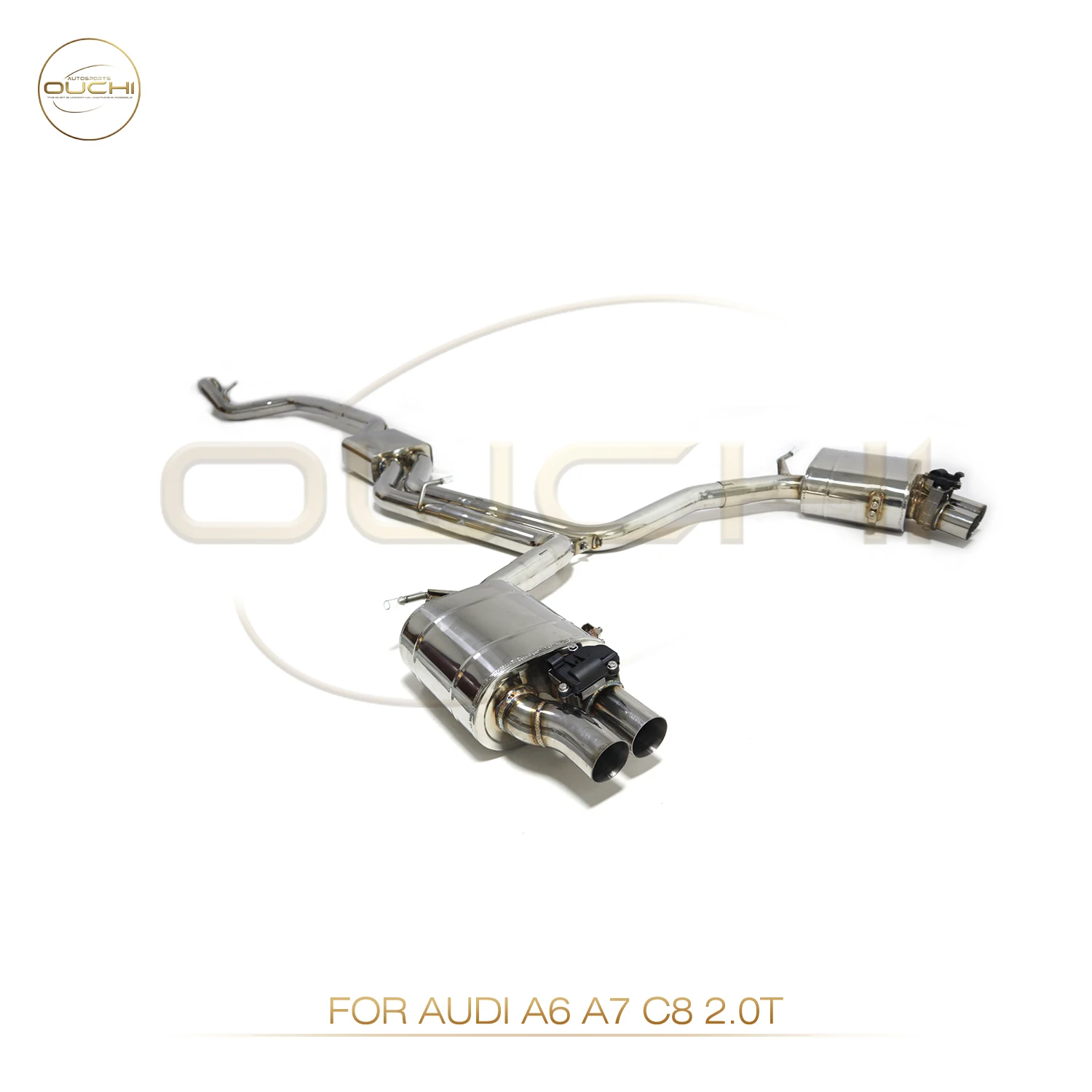 OUCHI Stainless Steel Exhaust Catback For Audi A6 A7 C8 2.0T  With Muffler Valves Resonant Tube Auto Performance Part Exhaust