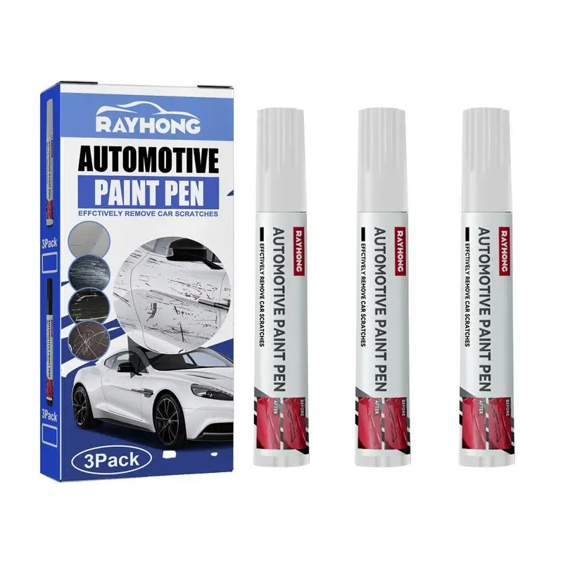 

3 Pieces Car Scratch Remover Pen Durable Auto Paint Pen Waterproof Auto Scratch Remover Pen Black/White