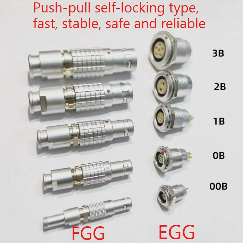 Compatible withLEMOConnectors FGG Aviation Plug EGG Socket00B0B1B2B2-12PinMetal Push-pull Self-locking Wiring Harness Connectors