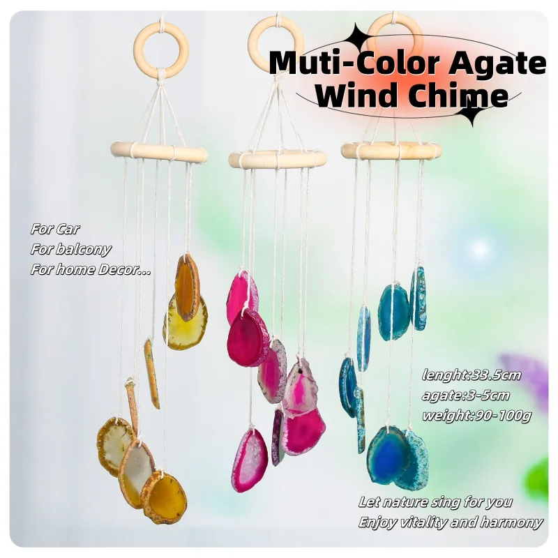 

Muti-color Agate Wind Chime For Home/Car/Festival/Birthday Decor Gift