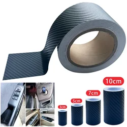 Universal Car Carbon Fiber Wrap 3D 5D Vinyl Film 3cm 5cm Adhesive Sticker Door Sill Protection Waterproof Interior Accessories