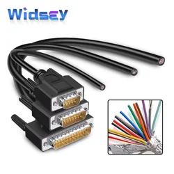 DB9 RS232 Connector Cable 24AWG 9/15/25 Pin Soldering-free Signal Line Male Female DB15 DB25 Serial Port Plug Shielded Data Wire