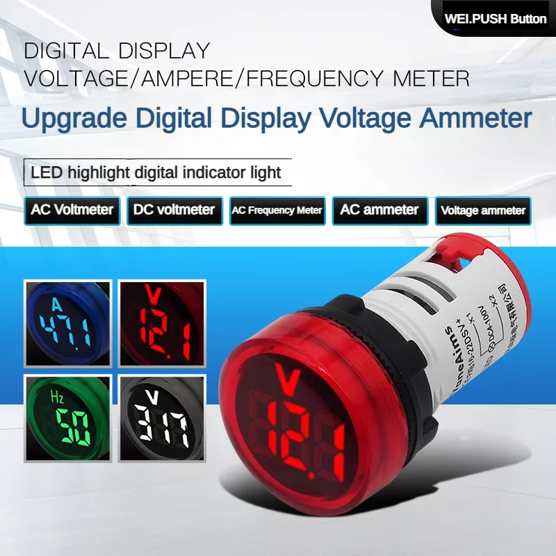 LED digital display indicator light AC voltmeter DC power signal light ammeter frequency meter thermometer Hertz