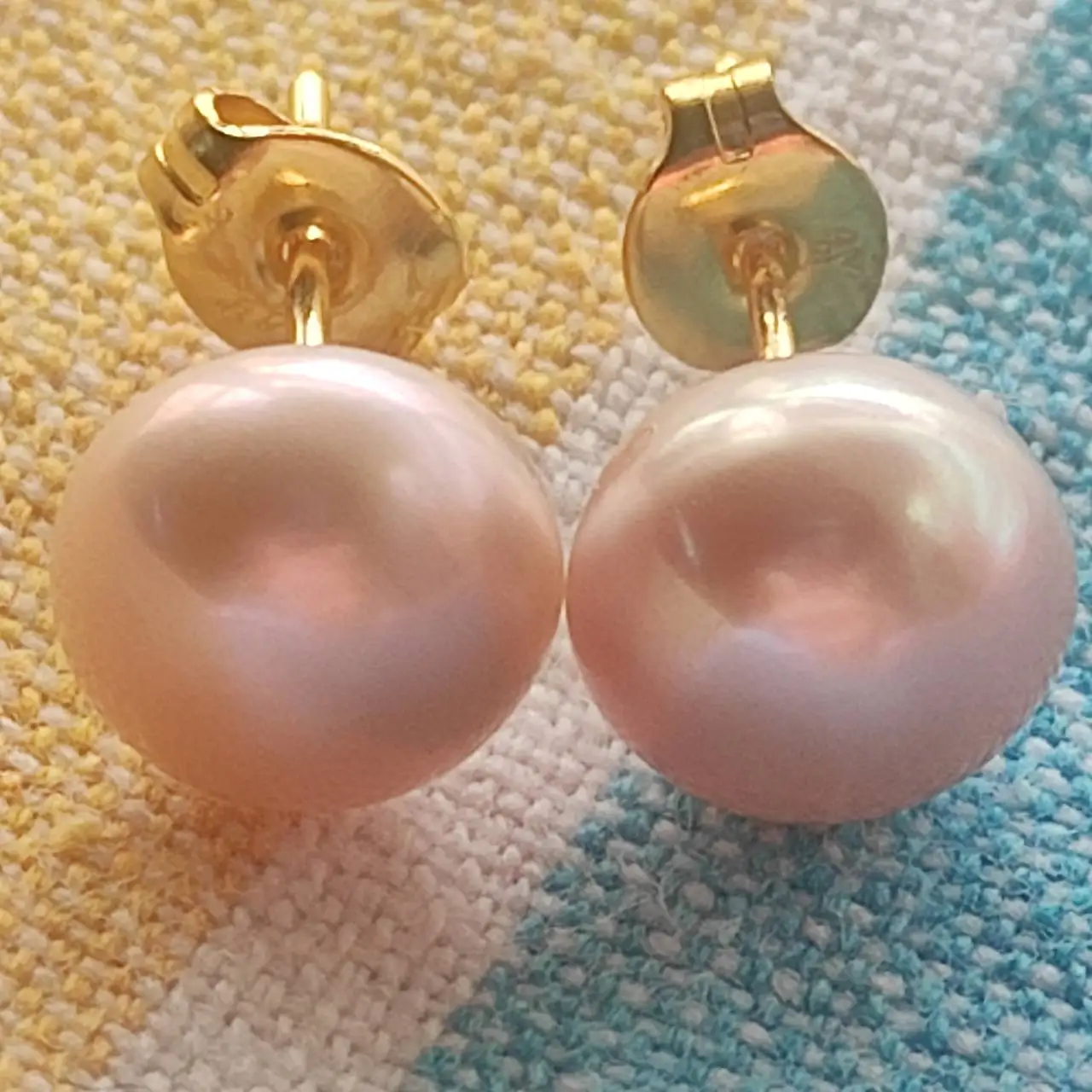 Natural AAA7-8mm  8-9mm 9-10mm 10-11mm 11-12mm 12-13mm 13-14mm akoya purple Pearl Earrings 14kp yellow gold