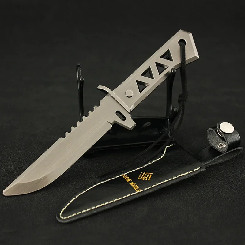 17cm Uncut Safe Military Tactical Knive with PU Sheath Valorant Game Peripheral Melee Xenohunter Knife Cosplay Model Toys
