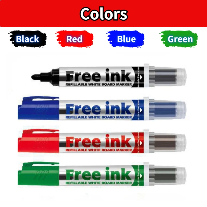 4  Pcs G-218 Erasable Whiteboard Markers, School Supplies,Can be Used for Graffiti,Teaching,Meeting.Handwriting is Easy to Erasa