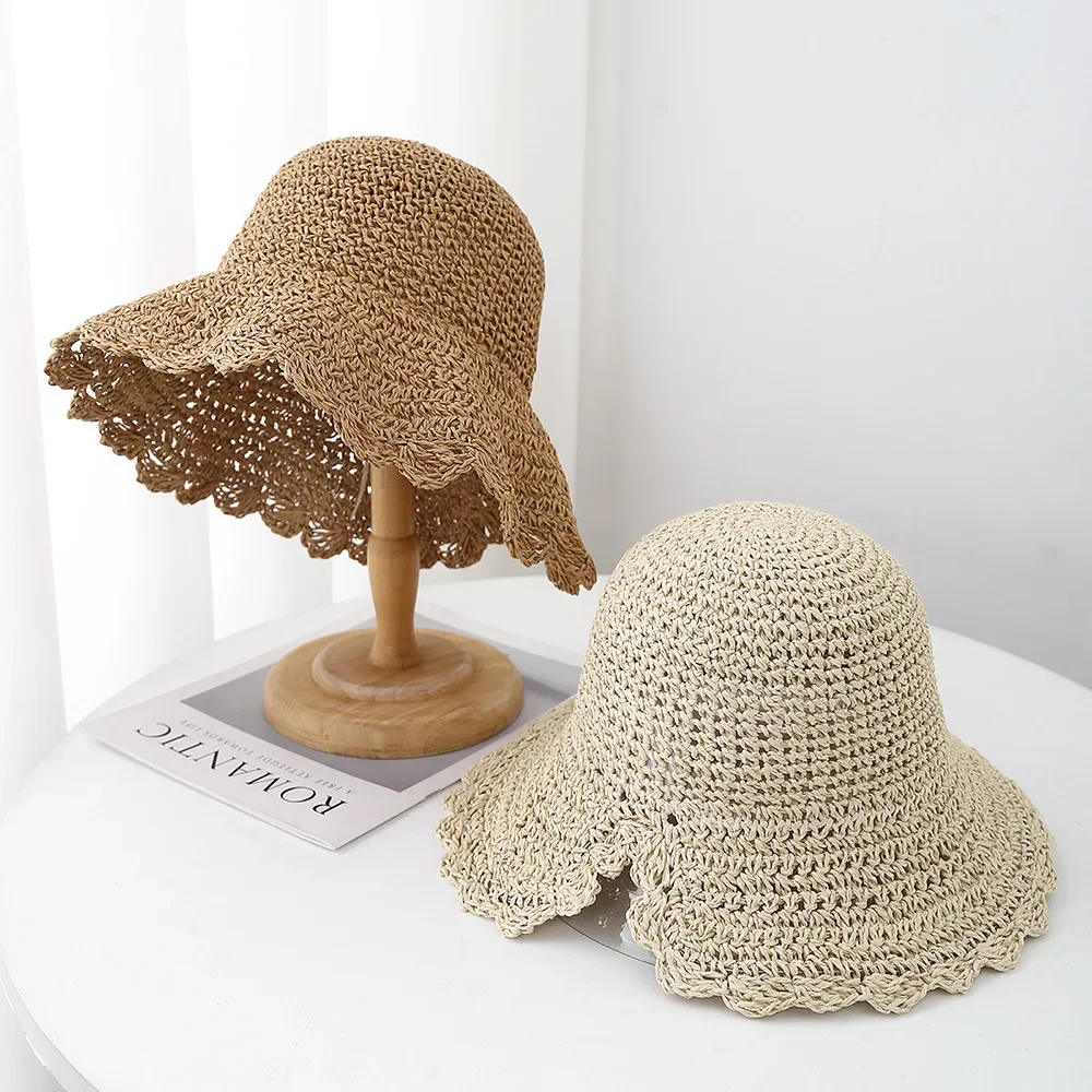 

Sun Hat Women's Summer Hat Vintage Solid Color Sunscreen Beach Accessories Lady Bucket Hat Female Foldable Sunhat Sunshade