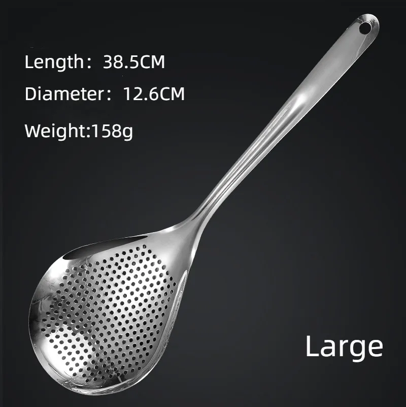 304 Stainless Steel Slotted Spoon Mesh Deep Fryer Oil Frying Scoop For Removing Filtering Strainer Spoon Skimmer For Dumplings