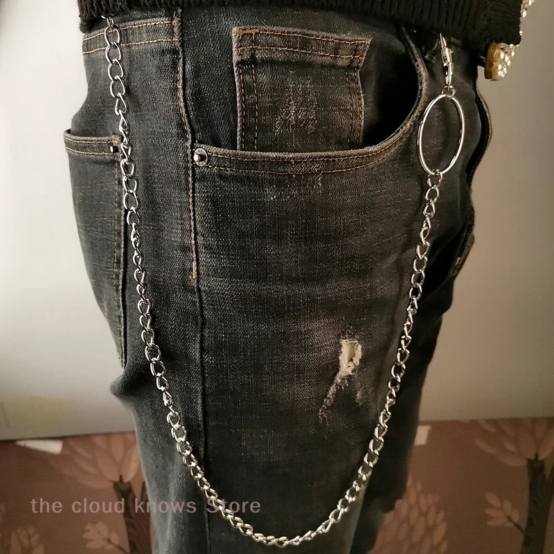 1/2/3 Layer Fashion Metal Waist Chain Rock Punk Pants Waist Chain Metal Wallet Keychain Lanyard Clothing Accessories