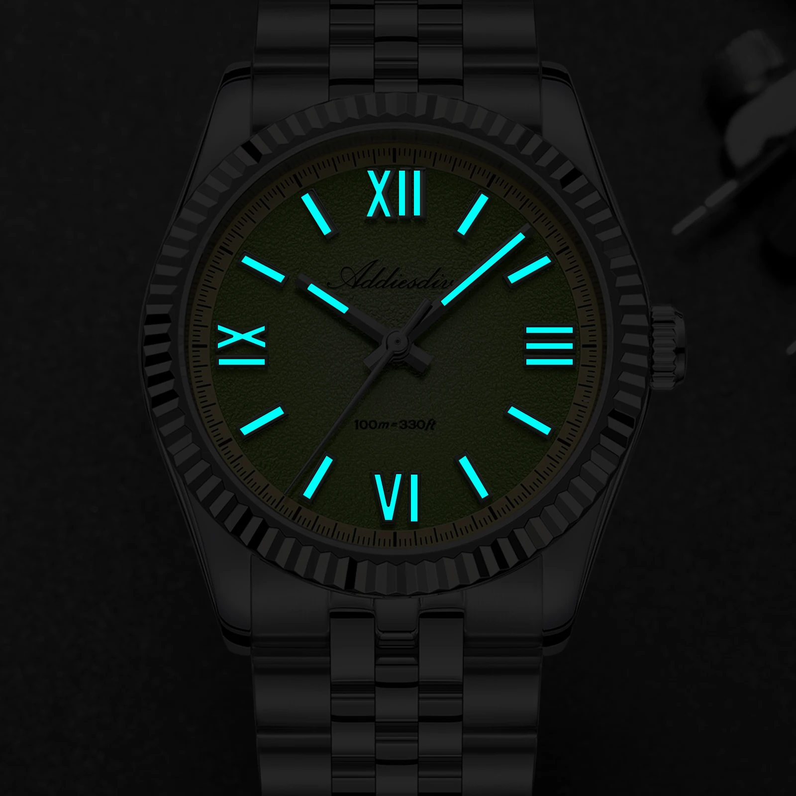 ADDIESDIVE Hight Quality Sapphire Glass 10Bar Waterproof Watches 316L Stainless Steel BGW9 Super Luminous Wristwatches for Women view 6