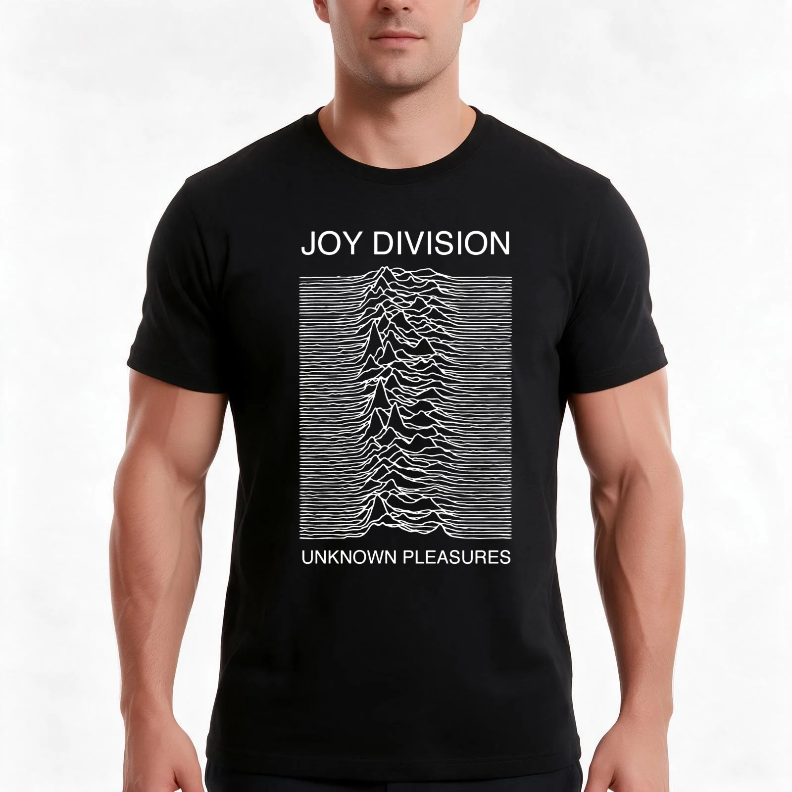 Unknown Pleasures T-Shirt, Summer Casual Cotton Tee, Oversized Streetwear Tops, Vintage Graphic Print, Loose Fit Short Sleeve