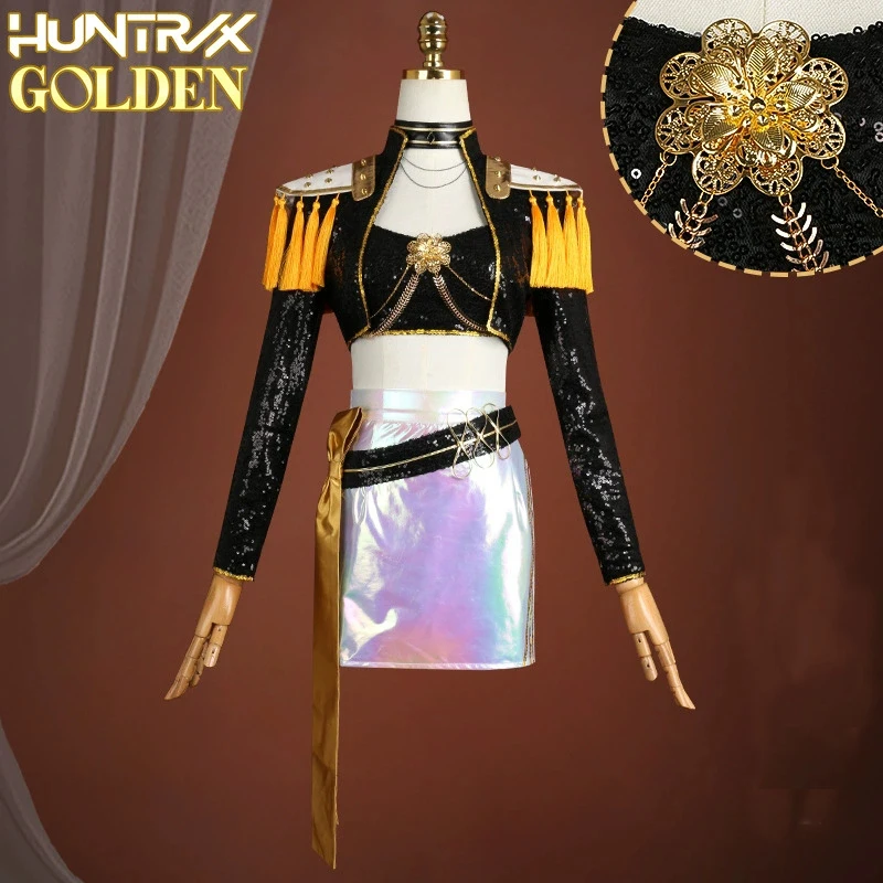 

2025 Anime KPop Demon Hunters Mira Cosplay Costume Coat Skirt Tassel Props Set Dress For Women Girls Huntrix Party Stage Wear