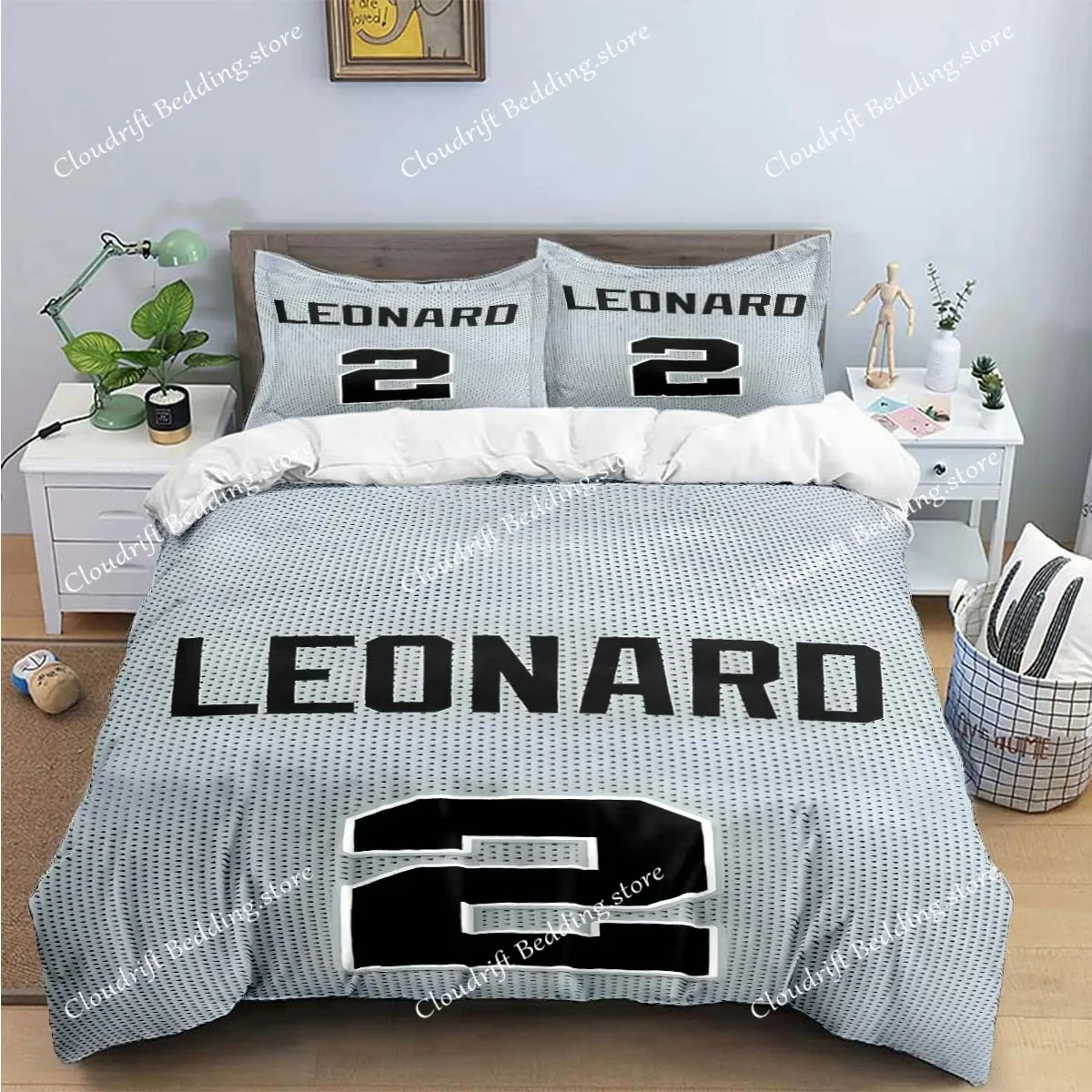 

Fashion No2 Basketball Star K-Kawhi L-Leonard Print Bedding Sets Bed Supplies Set Duvet Cover Bed Comforter Set Bedding Set Gift