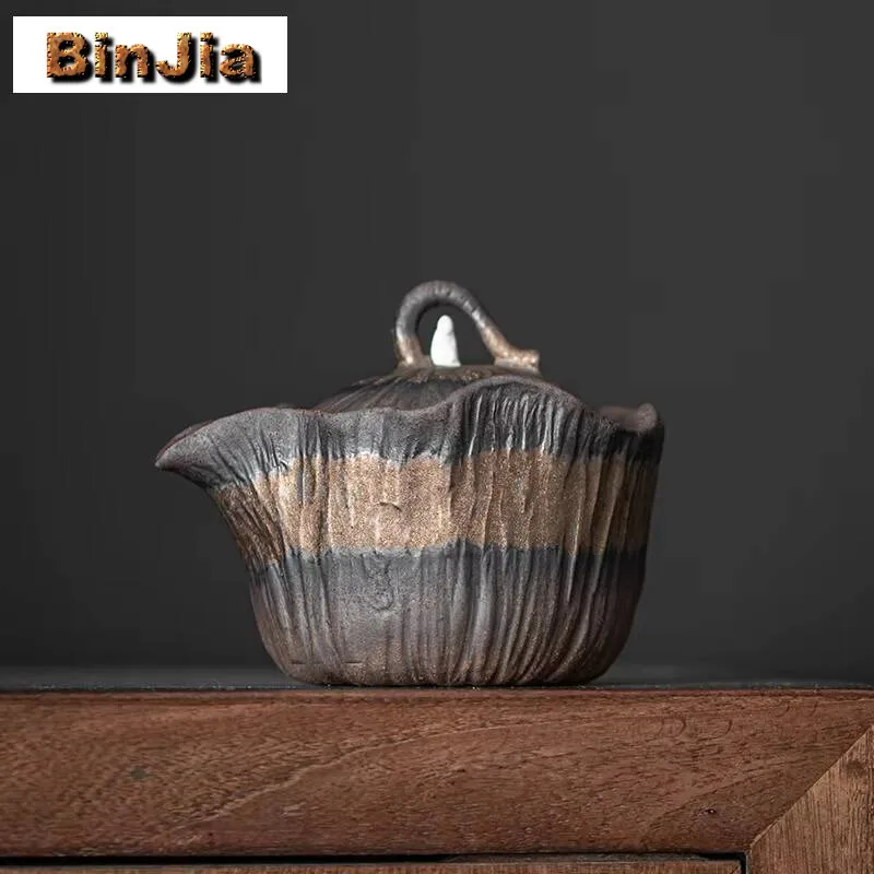 

200ml Bodhi Gilded Iron Glazed Hand Grasping Pot Japanese Coarse Treasure Bottle Cover Bowl Tea Brewing Gaiwan Kung Fu Teaset