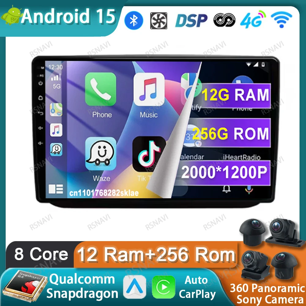 

Автомобильный радиоприемник Android 15 для Skoda Fabia 2 2008-2011 2012 2013 Snapdragon QLED DSP, головное устройство IPS DVD, мультимедиа Qualcomm NO 2DIN BT