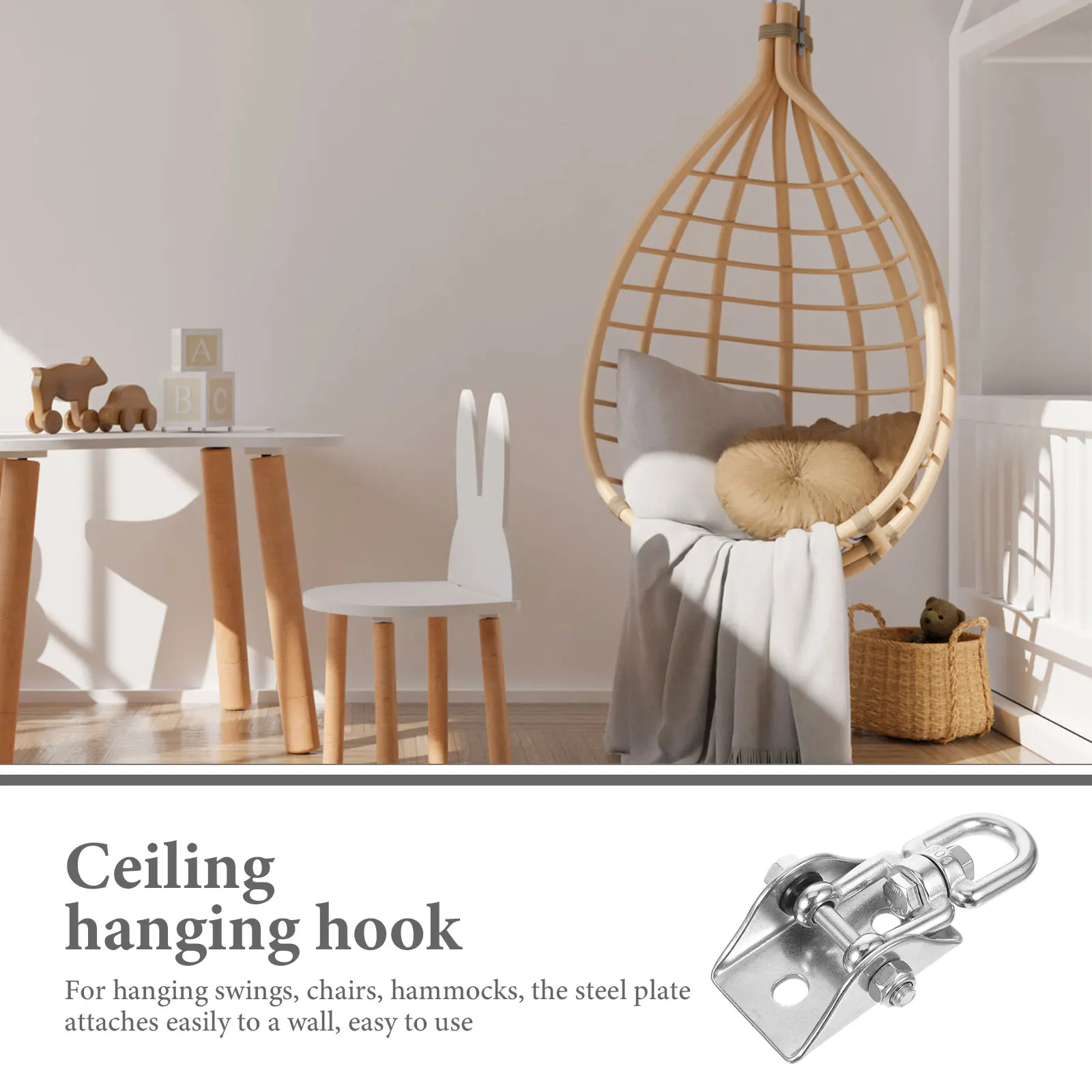 

Stainless Steel Heavy Duty Ceiling Hooks for Hanging Chairs Swings Hammocks Compact Size Long Lasting Outdoor Furniture