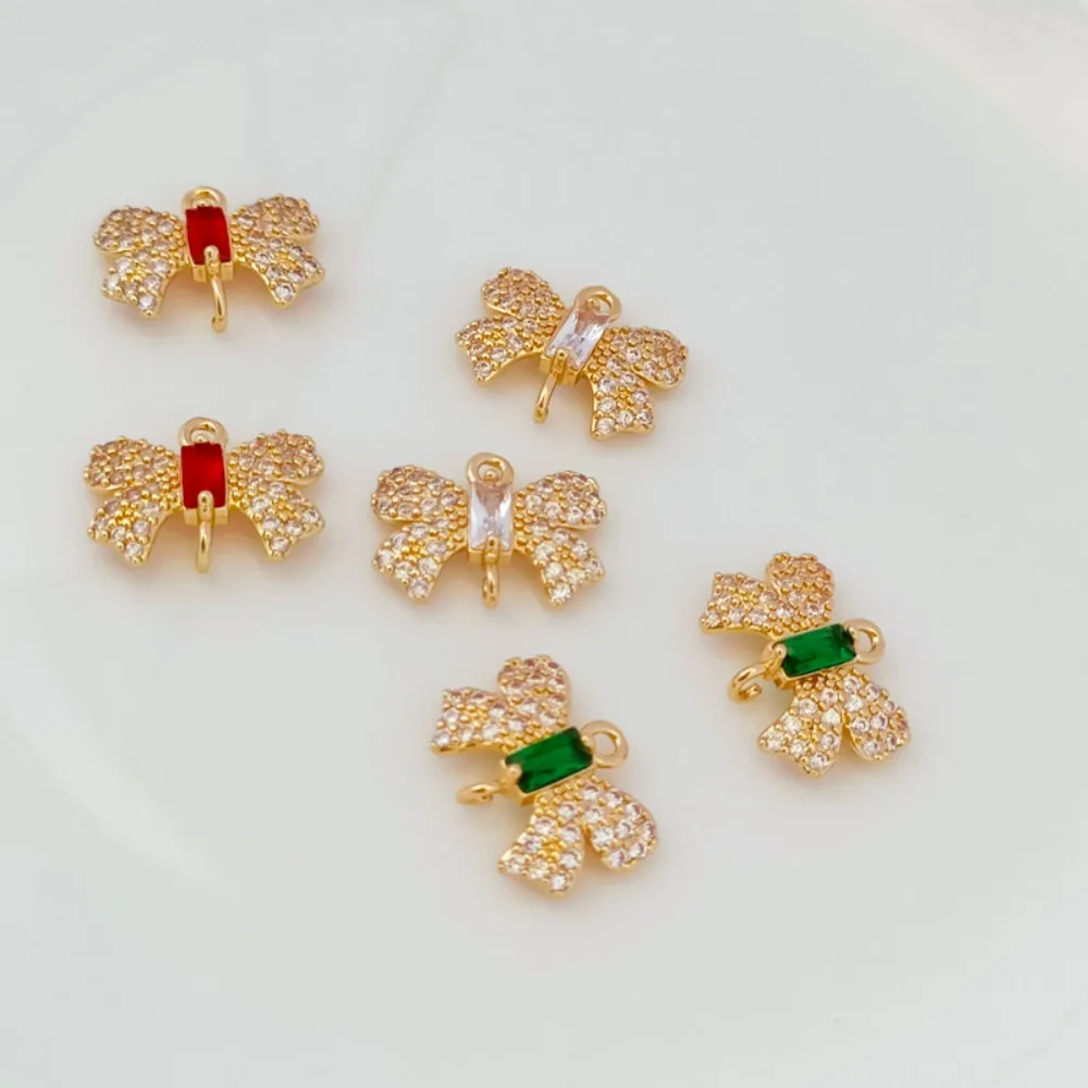 

14-каратное позолоченное и инкрустированное цирконом, двойной кулон-бабочка, браслет, ожерелье, материал ювелирных аксессуаров «сделай сам»