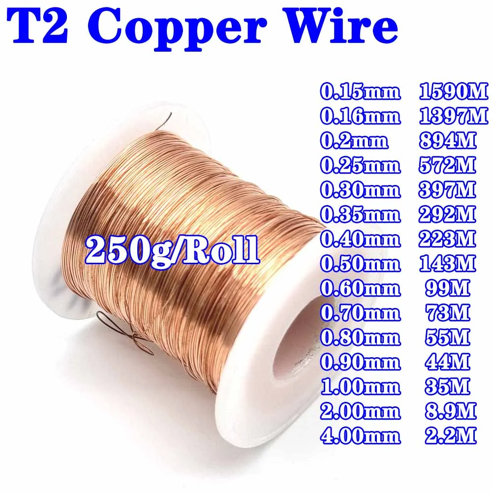 

Diameter 0.1/0.8/0.9/1.0/2/2.0/4mm T2 Copper Red copper 99.90% Bare Wire High Quality 250g/Roll Copper Line Wire